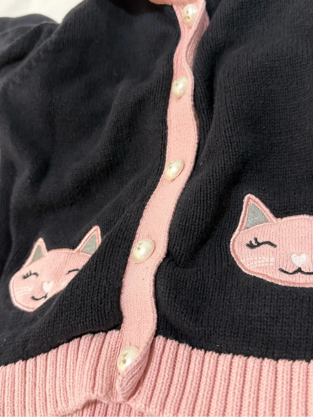 Gymboree Black and Pink Cat Print Leggings Set